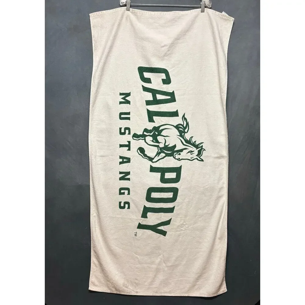 Vintage Cal Poly Mustangs Beach Towel 100% Cotton Oversized College NCAA Sports